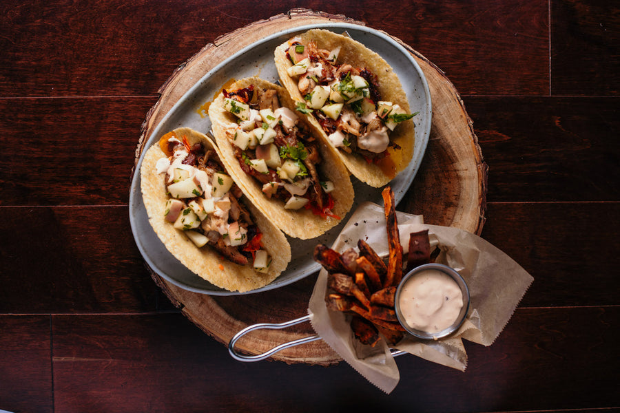 Low FODMAP-FRIENDLY Paleo BBQ Chicken Tacos & Fries